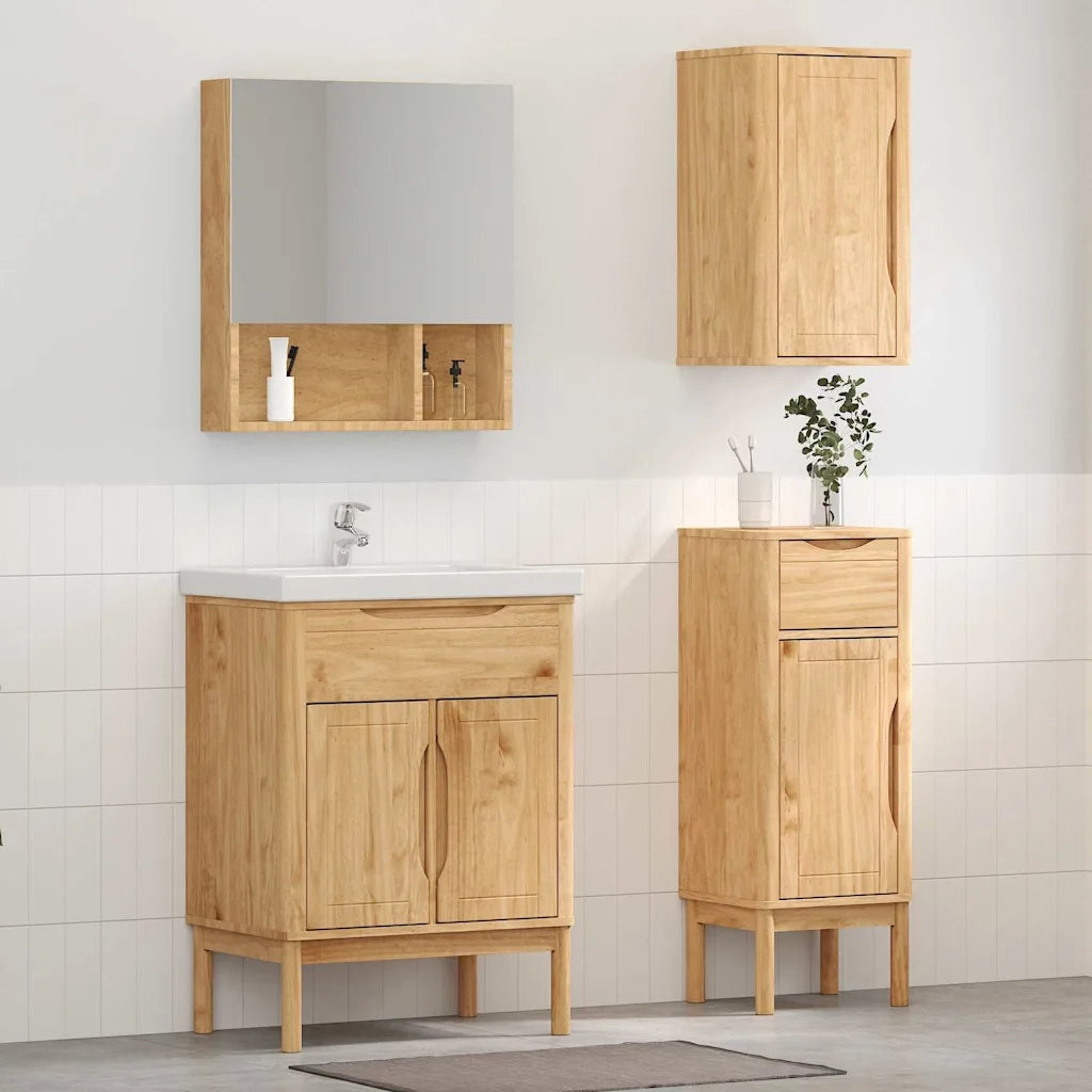 Set di mobili per il bagno con porta FLORO 3 pcs Marrone cerato 3385883