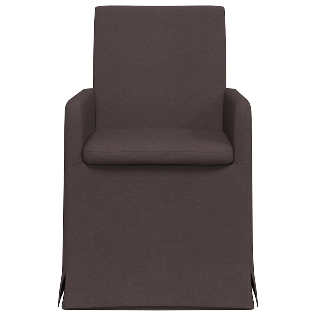 Sedie da pranzo 2 pcs Marrone scuro 57 x 67 x 95 cm Tessuto