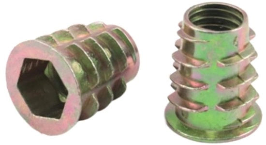 Inschroefmoer M6 x 8 mm - Set di 50 pezzi - Adatto per mobili - Inserimento a vite - Acciaio inox - Viti a 5 punte