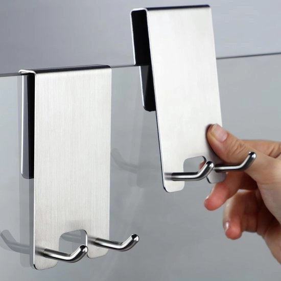 Accessori per doccia - Senza forare - Set di 2 ganci - Protezione in gomma