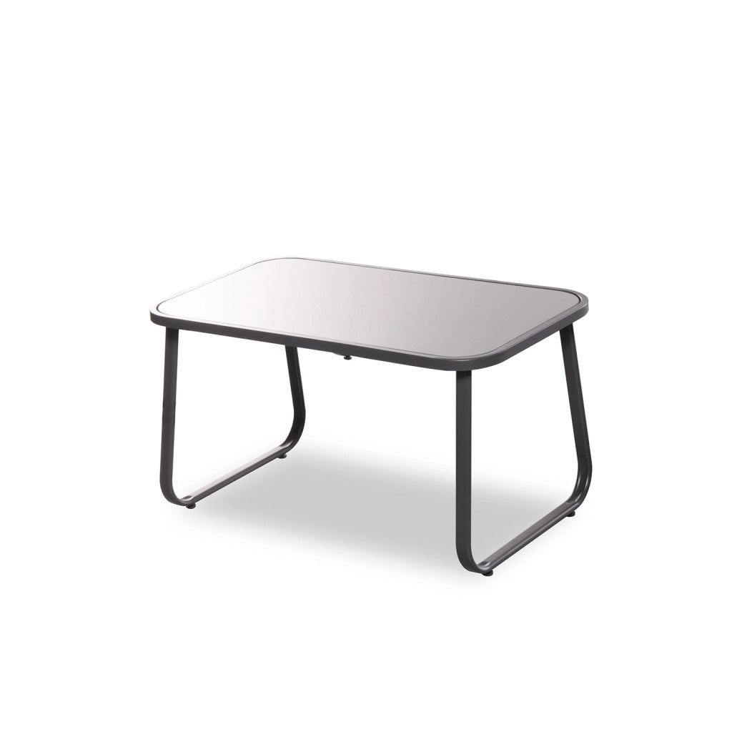 Set Salotto da Giardino 4 Pezzi Bali Divano Poltrone e Tavolino in Acciaio Textilene Grigio