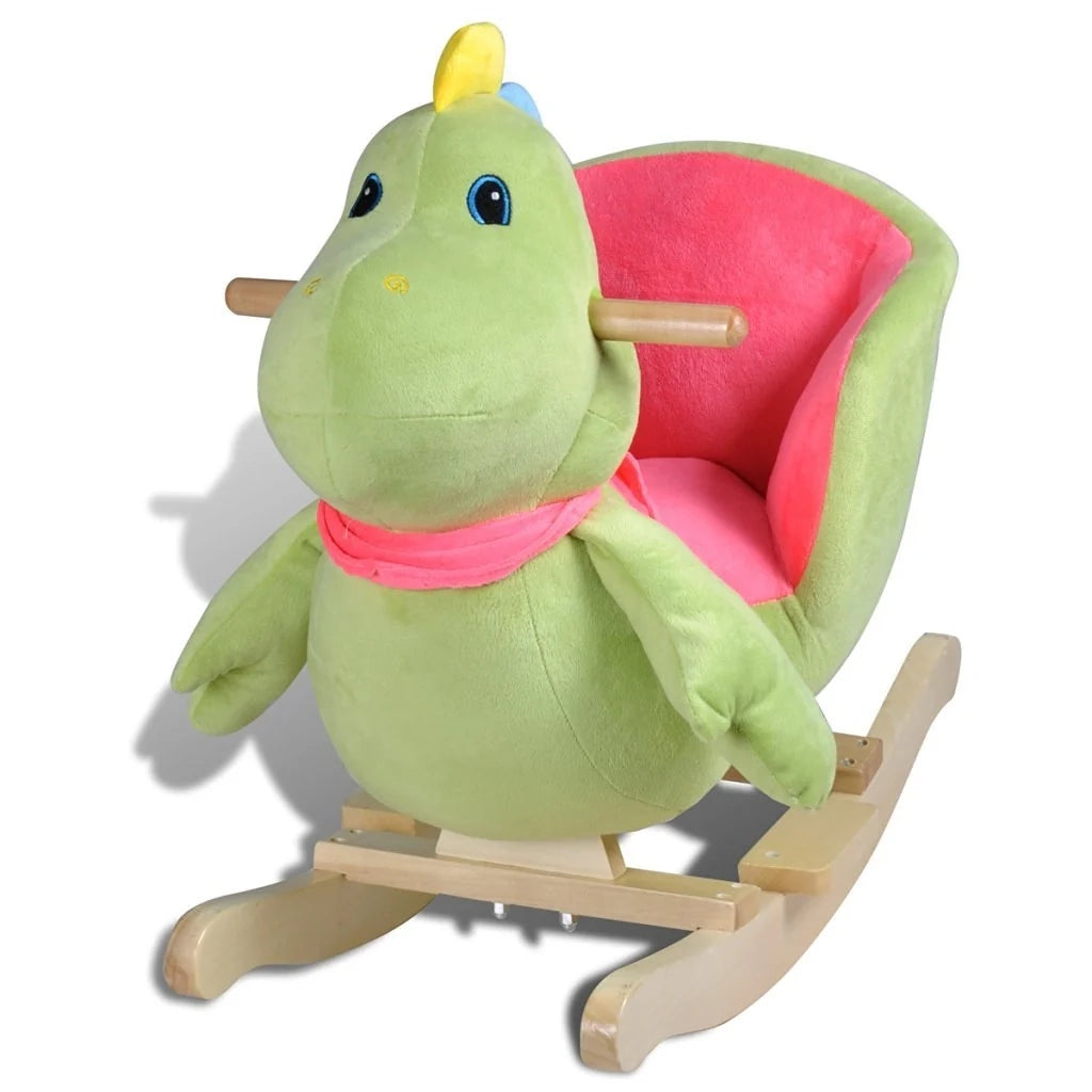 Sedia a dondolo/poltrona giocattolo per bambini tessuto verde 0102023