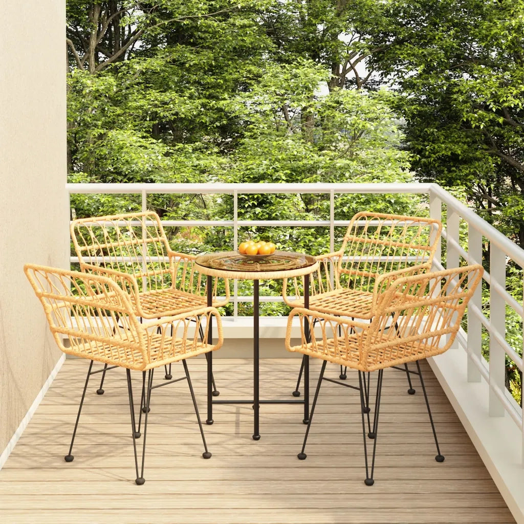 Set da Pranzo da Giardino 5 pz | Set Salotto da Giardino in Polyrattan