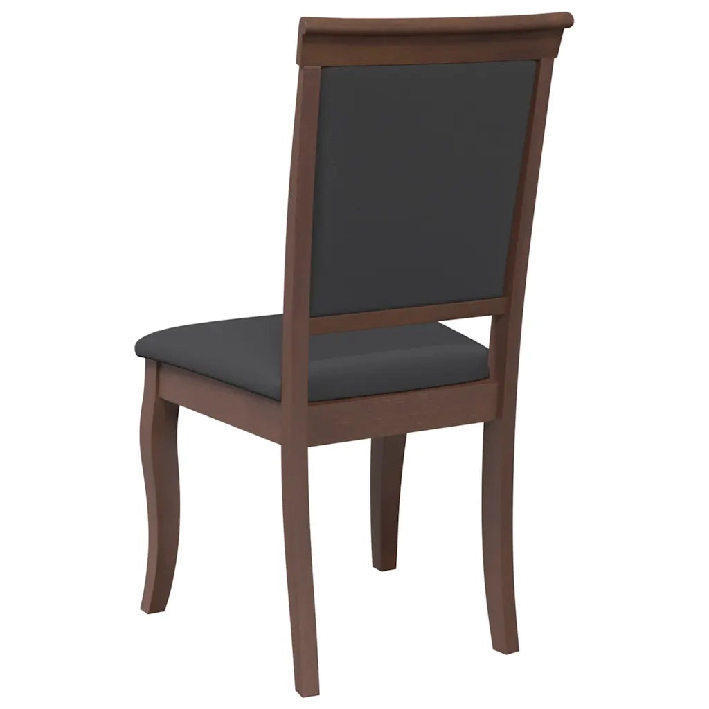 Sedie da Pranzo con Cuscini 2pz Marrone Legno Massello di Hevea 4102487