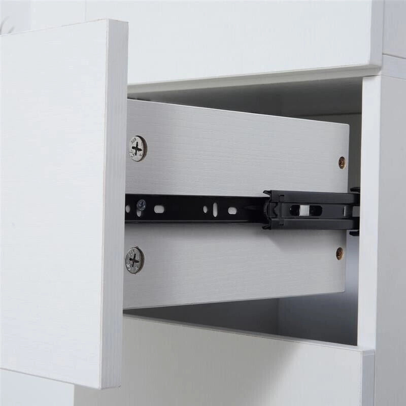 MOBILE BAGNO 2 RIPIANI CHIUSI E UN CASSETTO IN LEGNO 30X28X180 CM BIANCO