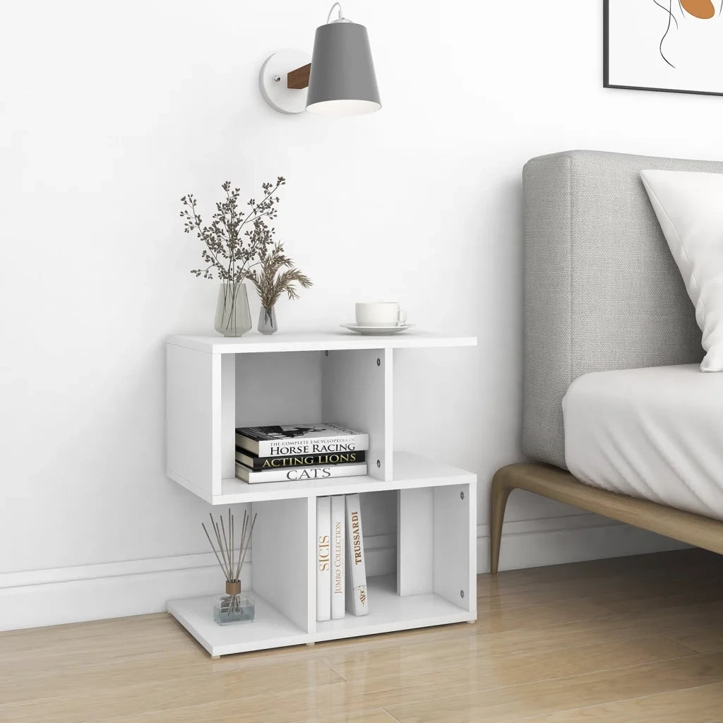 Set di 2 Comodini | Armadio da Notte | Mobiletto da notte Bianchi 50x30x51,5 cm in Legno Multistrato
