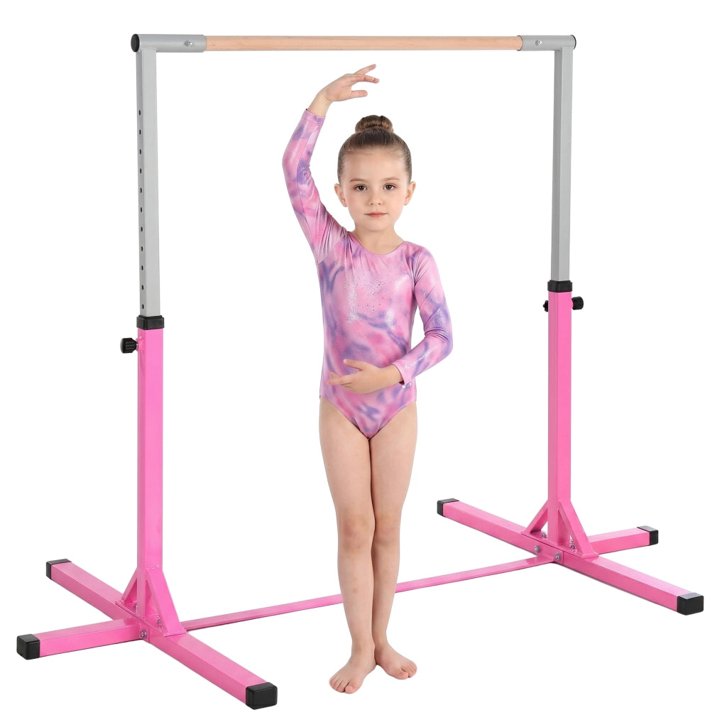 Barre per ginnastica bambini regolabile 92-150 cm ¨C zephmum ¨C rosa 194x121x150 cm