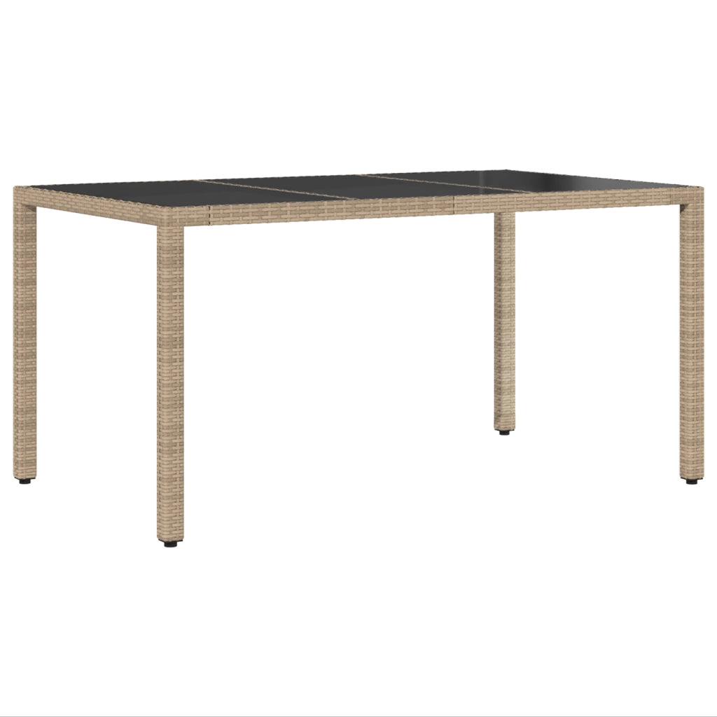 Set da Pranzo da Giardino di 5 Pezzi con Cuscini Beige in Rattan Sintetico