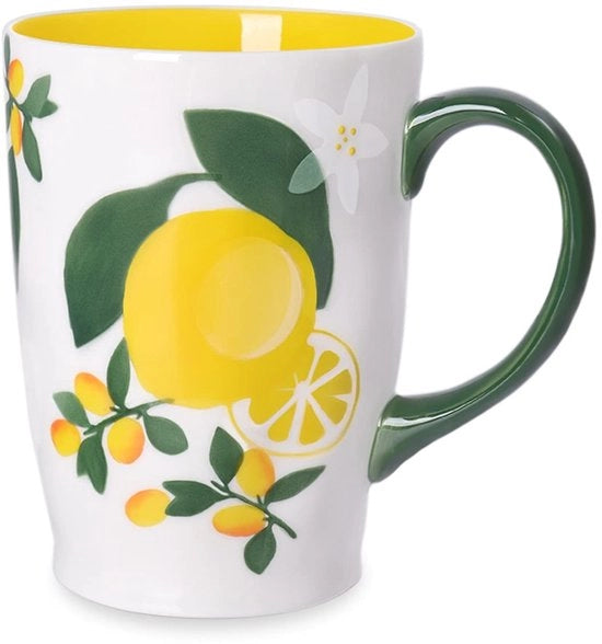 Tazza a Mano da 20oz - Ceramica - Citron - Progettazione Ergonomica - Ecologica - Adattamento di Colore - Tazza