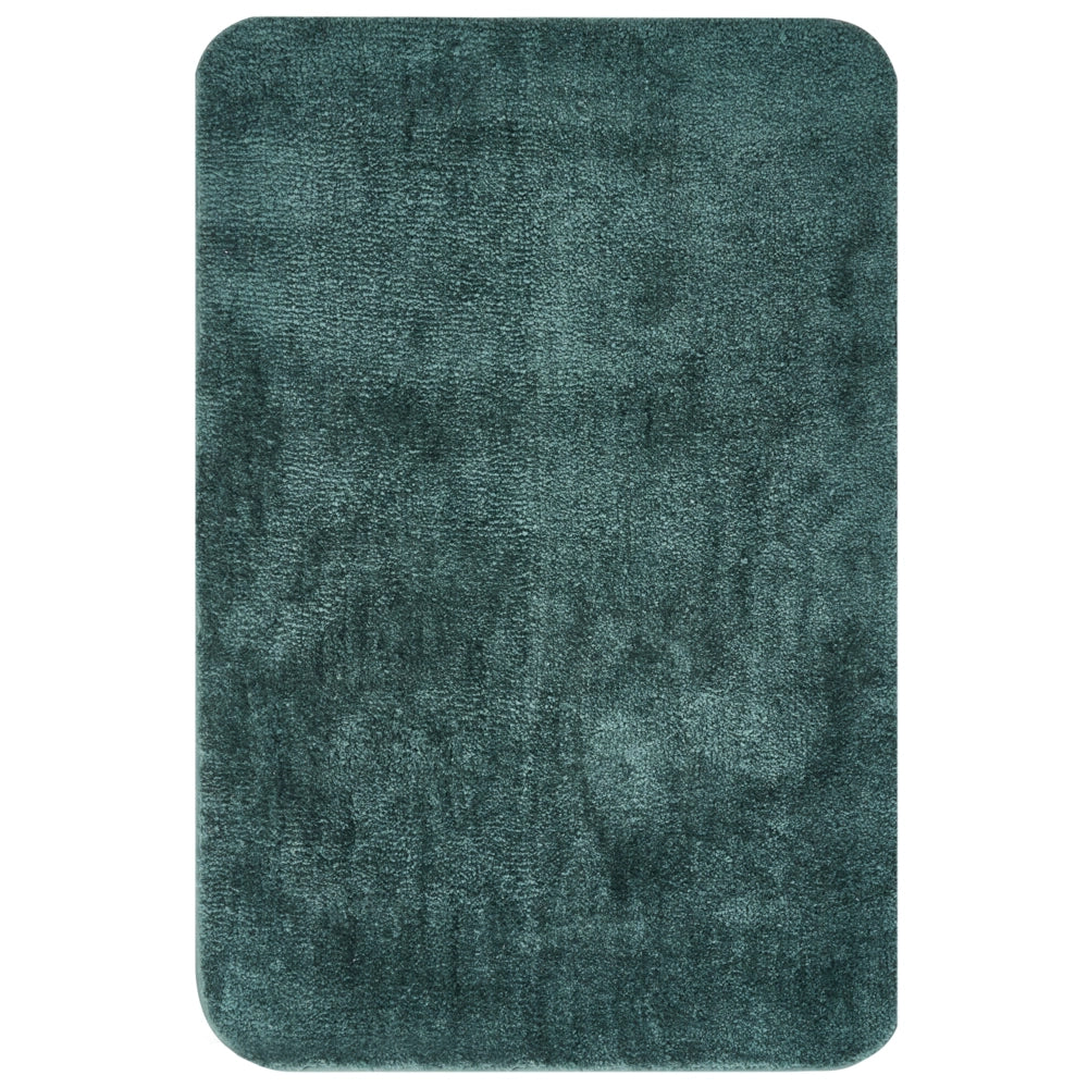 Tappetino da bagno in microfibra verde scuro 60 x 90 cm con retro antiscivolo Accessori da bagno rettangolari morbidi