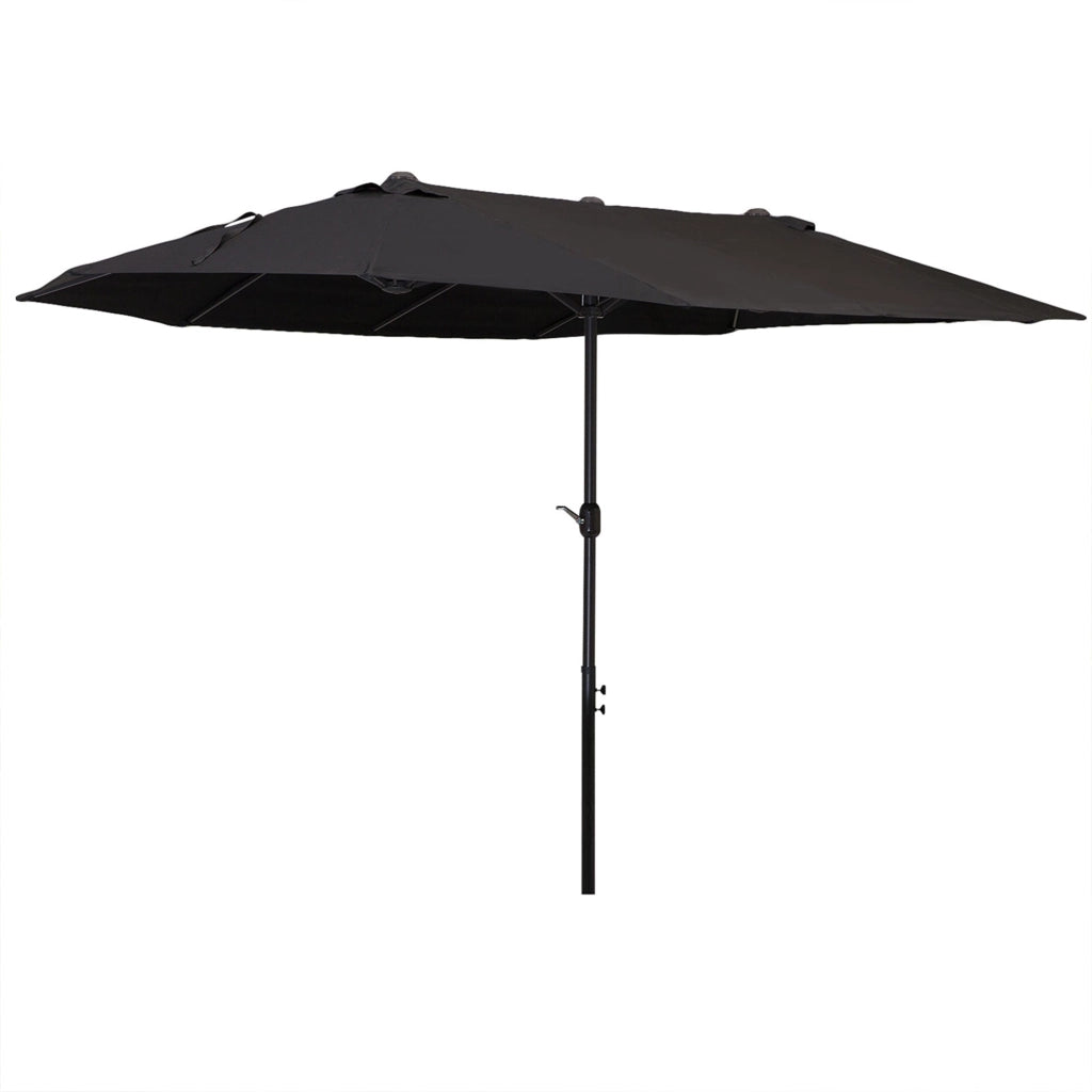 Ombrellone da Giardino Doppio 460x270x240 cm in Acciaio e Poliestere Nero