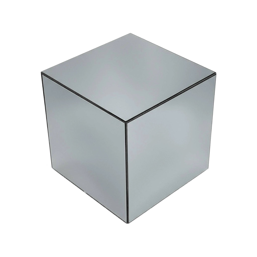 Tavolino, lato del divano, cubo a specchio 35cm, transparent