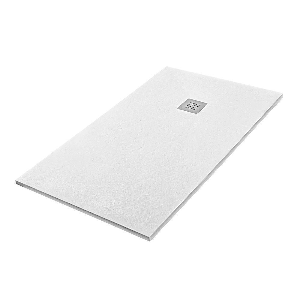 Piatto doccia su misura 80x140 Karen in resina bianco effetto pietra