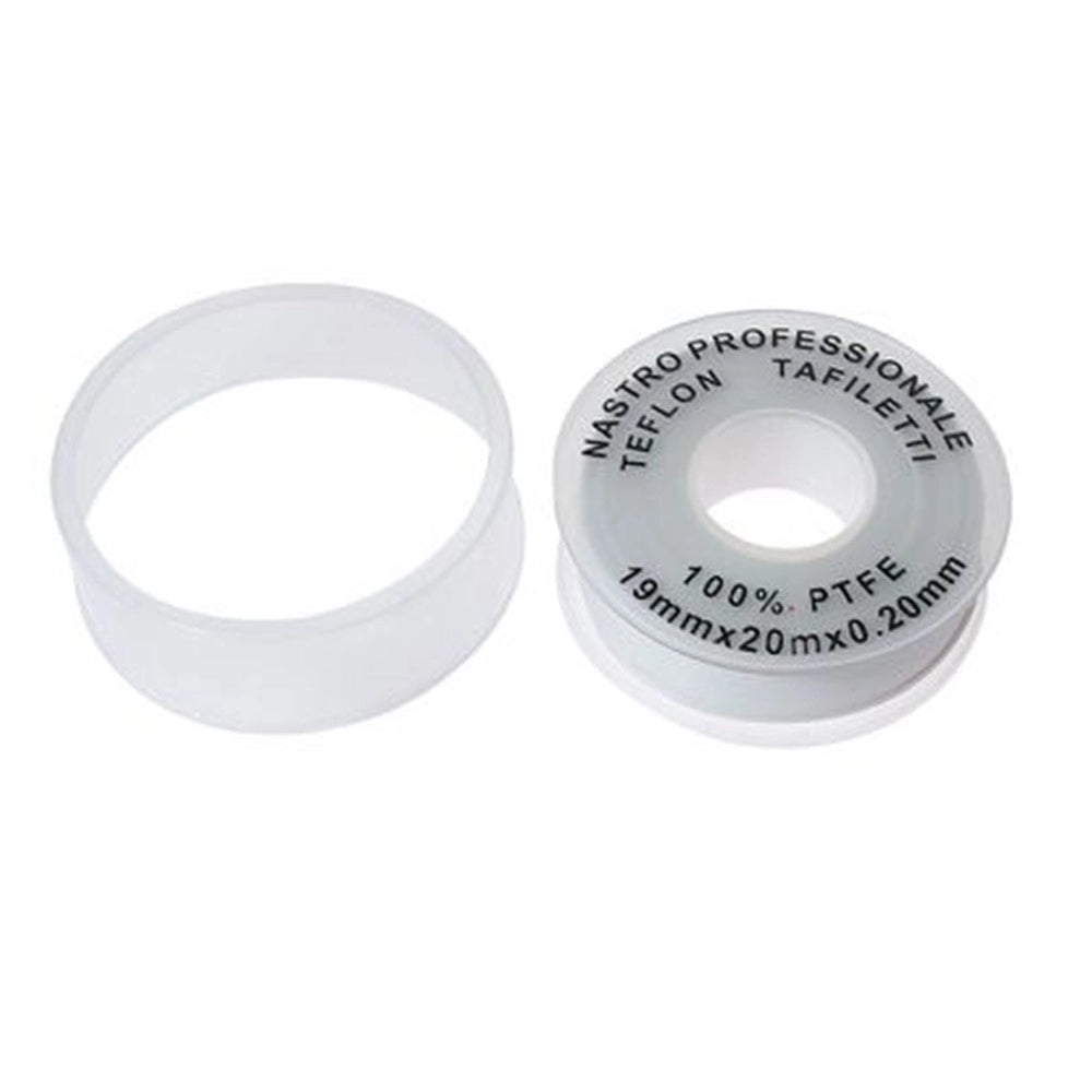 Trade Shop - Set 2 Rotoli Nastro Teflon Professionale 100% Ptfe 19mmx20mtx0.20mm Filetti 69380 -