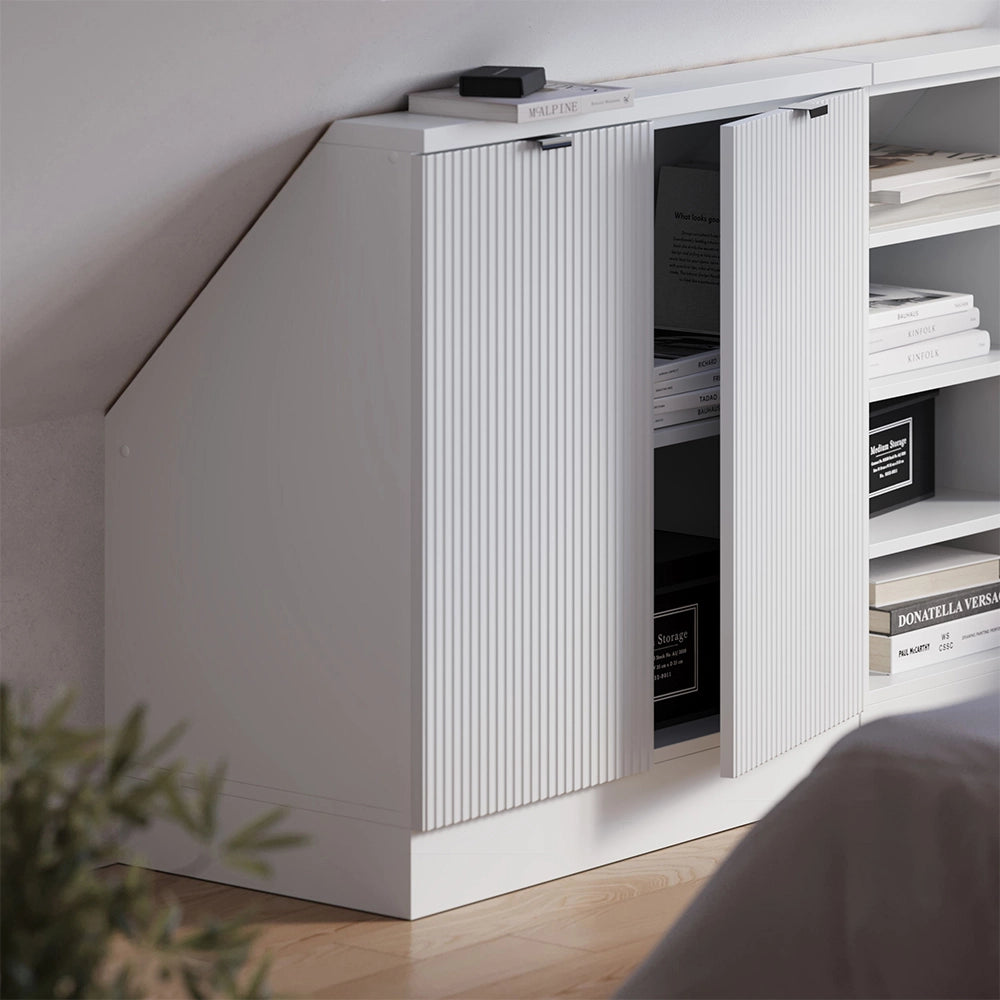 Mobile sottotetto Rion Ondulazione bianca/Bianco 80 x 83.8 cm con 2 porte Vicco