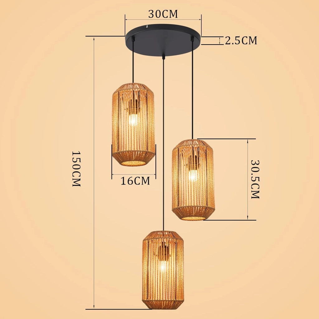 Lampada a sospensione ZMH vintage nera a 3 luci per tavolo da pranzo E27 soggiorno (lampadina non inclusa)