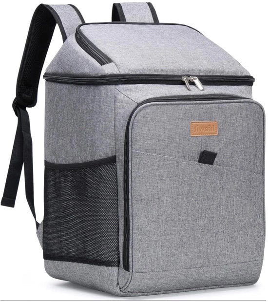 Zaino a Isolamento Termico 26L 34 Bocchi Zaino a Isolamento Termico per Picnic Grande Zaino Portatile Impraticello Portatile Frigorifero Leggero - Colorazione Esterna Grigio
