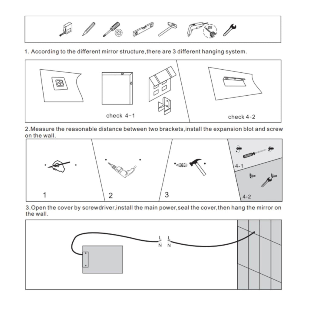 Specchio 5 mm rettangolare decorazione led interruttore touch alluminio *** misure 90x70 cm, tonalità standard 6000-...