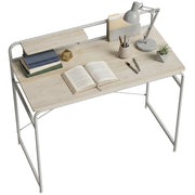 Scrivania Moderna con Scaffale e Struttura in Metallo ¨C Minimal ¨C 98x48x88,5 cm Roble
