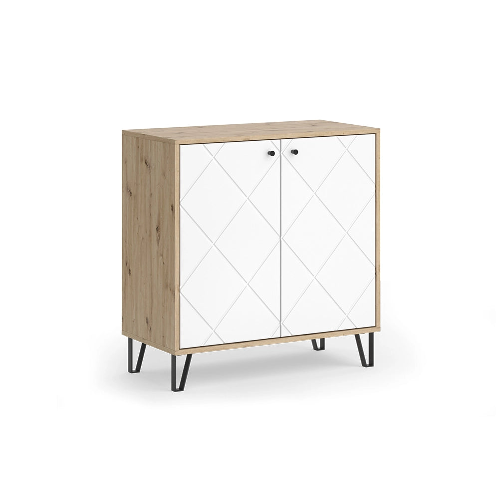 Vicco Credenza Artigianale/Bianco 80.2 x 82.6 cm con 2 porte