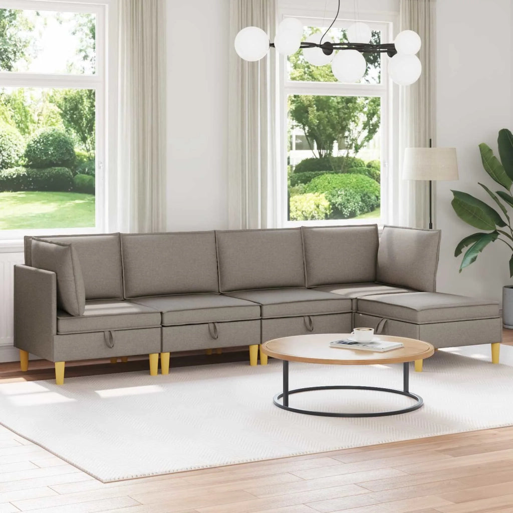 Set di divani modulari con spazio di archiviazione 5 pcs