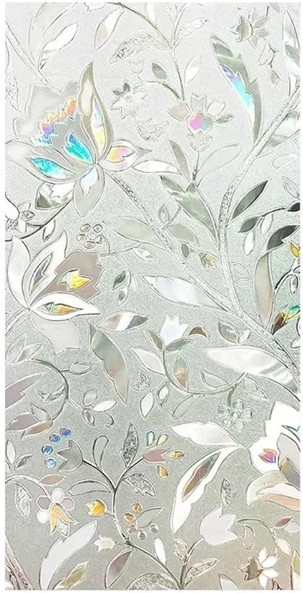 Foglia 3D per finestre a forma di tulipano - Autoadesivo - Stabile - Film di protezione per la privacy - Decorativo - 60x300cm - Materiale PVC - Decalcomanie per finestre