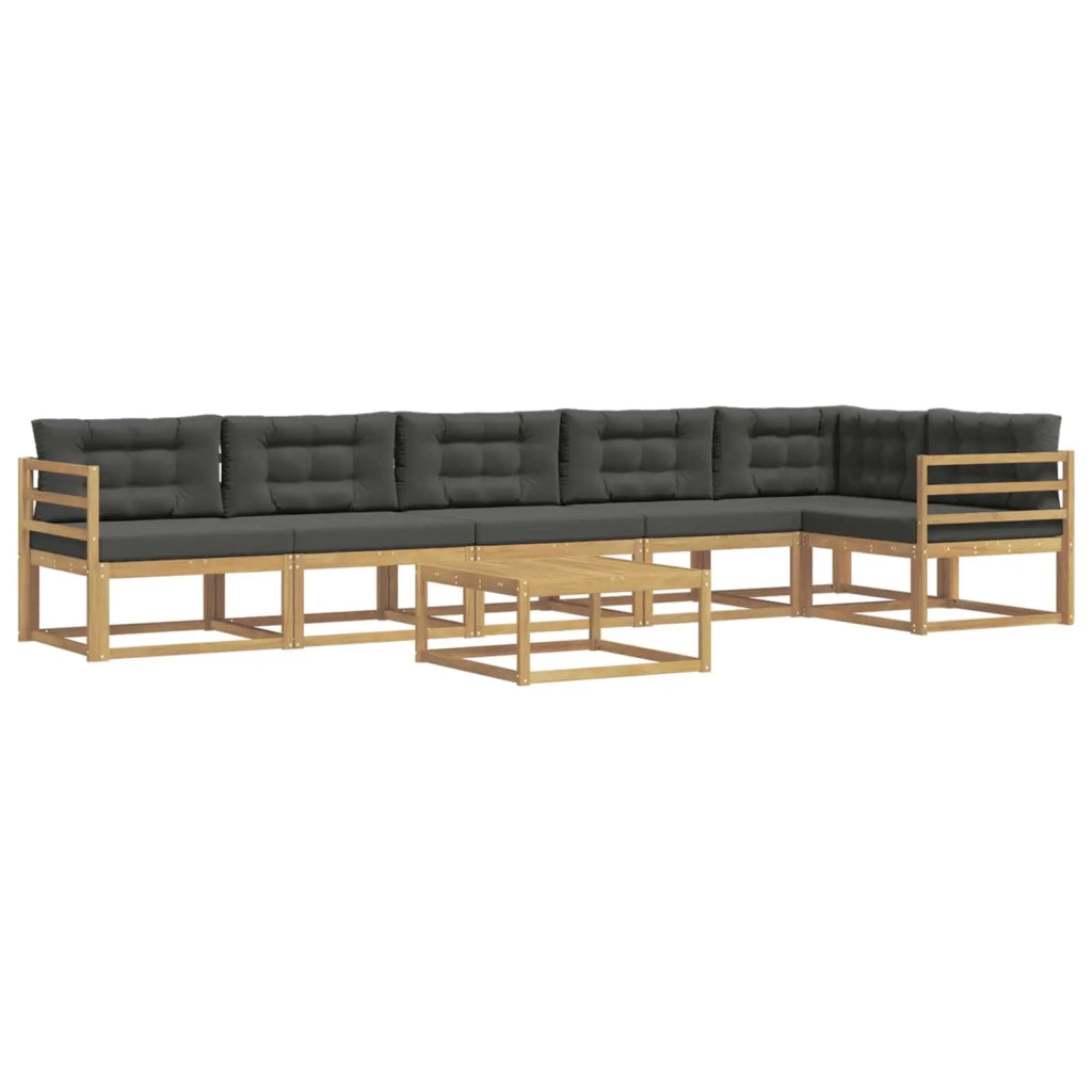 Set di divani da esterno 7 pcs Bianco e Antracite
