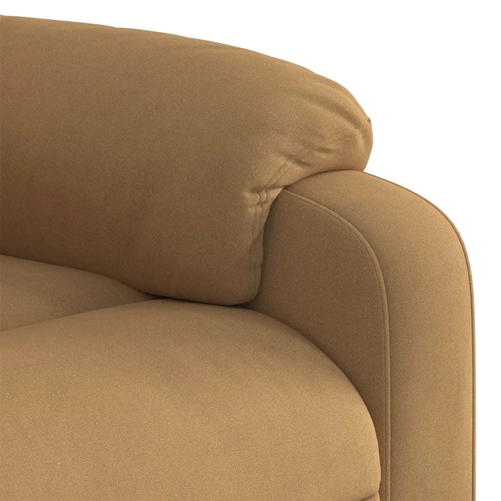 Poltrona Massaggiante Reclinabile Elettrica Marrone Velluto 3205089