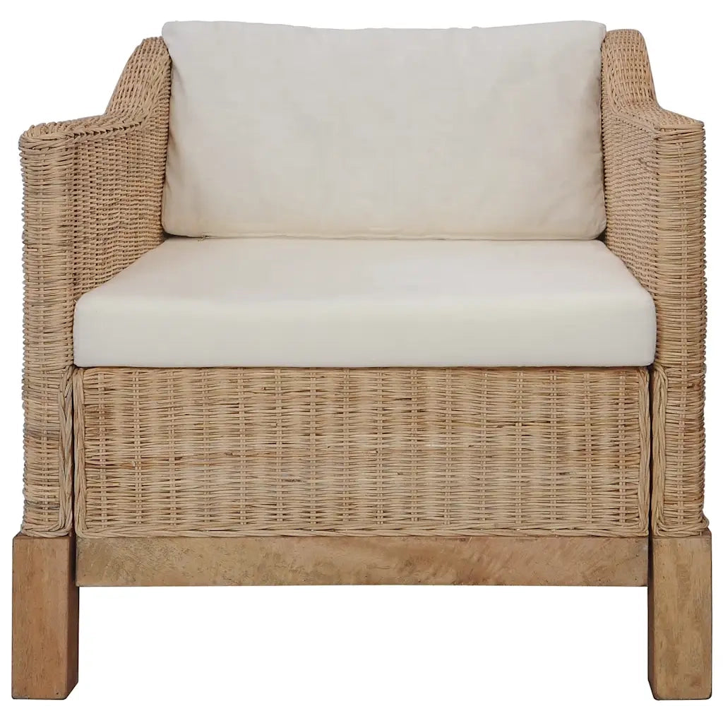 Set di Divani 2 pz con Cuscini in Rattan Naturale 278614