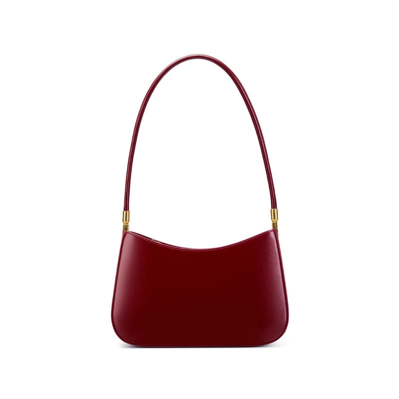 Borsa tote da donna in vera pelle, colore rosso