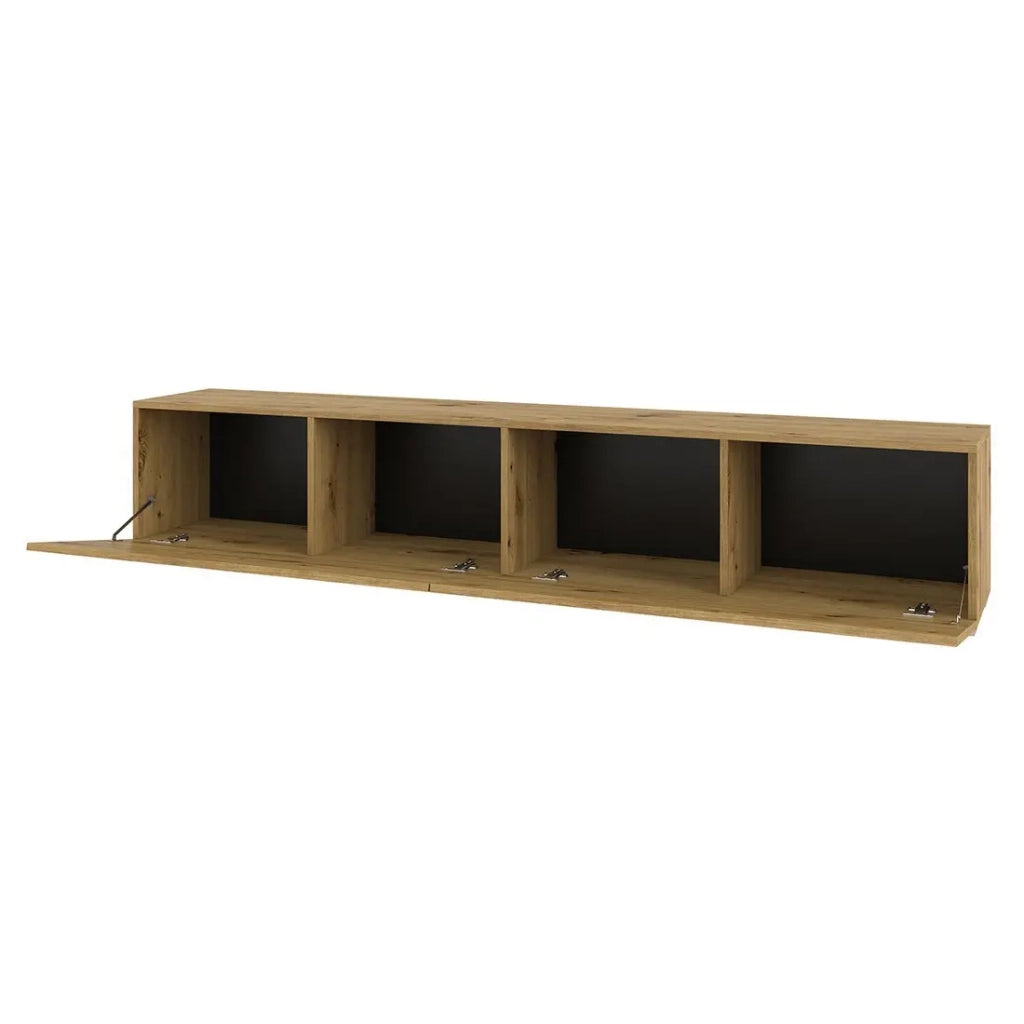 Mobile TV 180 cm collezione EVA. Colore rovere e nero.