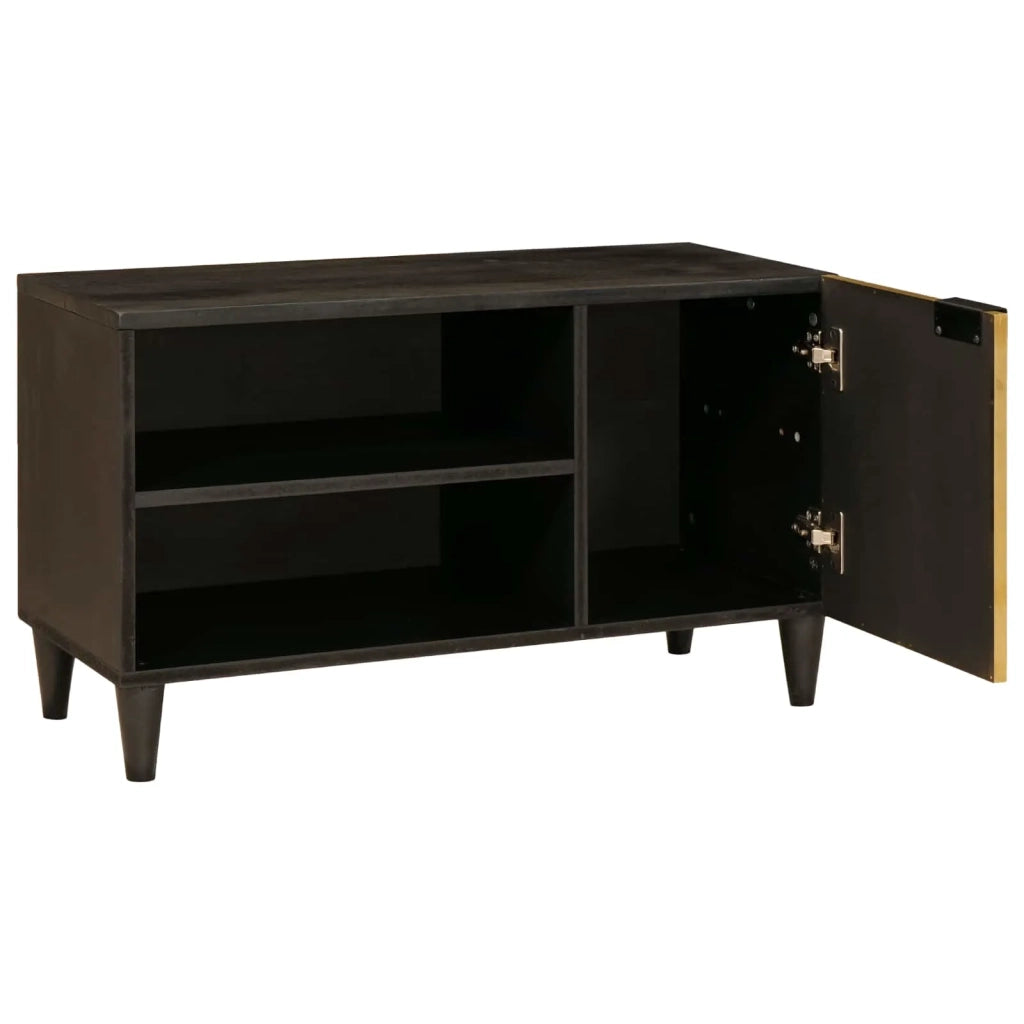 Mobile TV Nero e Oro 80 x 33 x 46 cm Legno multistrato 4017843