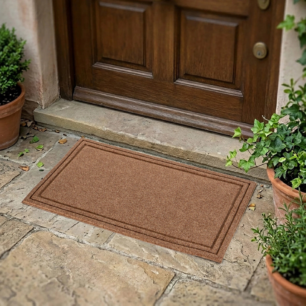 Zerbino Ingresso Antiscivolo 45x75 cm in Polipropilene Resistente, Tappetino Porta Interno Esterno Lavabile con Fondo in Gomma, Rettangolare o Mezzaluna Rettangolare