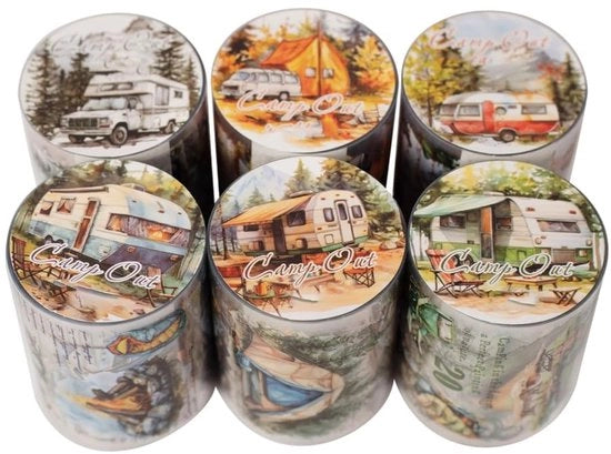 Stickers per Scrapbooking Acqua Resistenti - 6 Pacchi Decorativi Stickers - Materiale PET - Progetti di Fai da Te - Utilizzo Multiplo