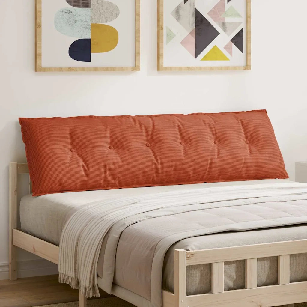 Cuscino per Schiena Rosso Arancio 180 x 50 cm Tessuto in Cords 42014958