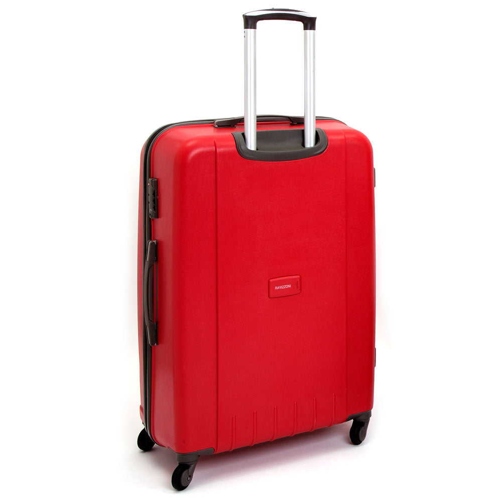 Trolley Valigia Grande Rigida in Polipropilene 4 Ruote TSA Ravizzoni Iron Rosso