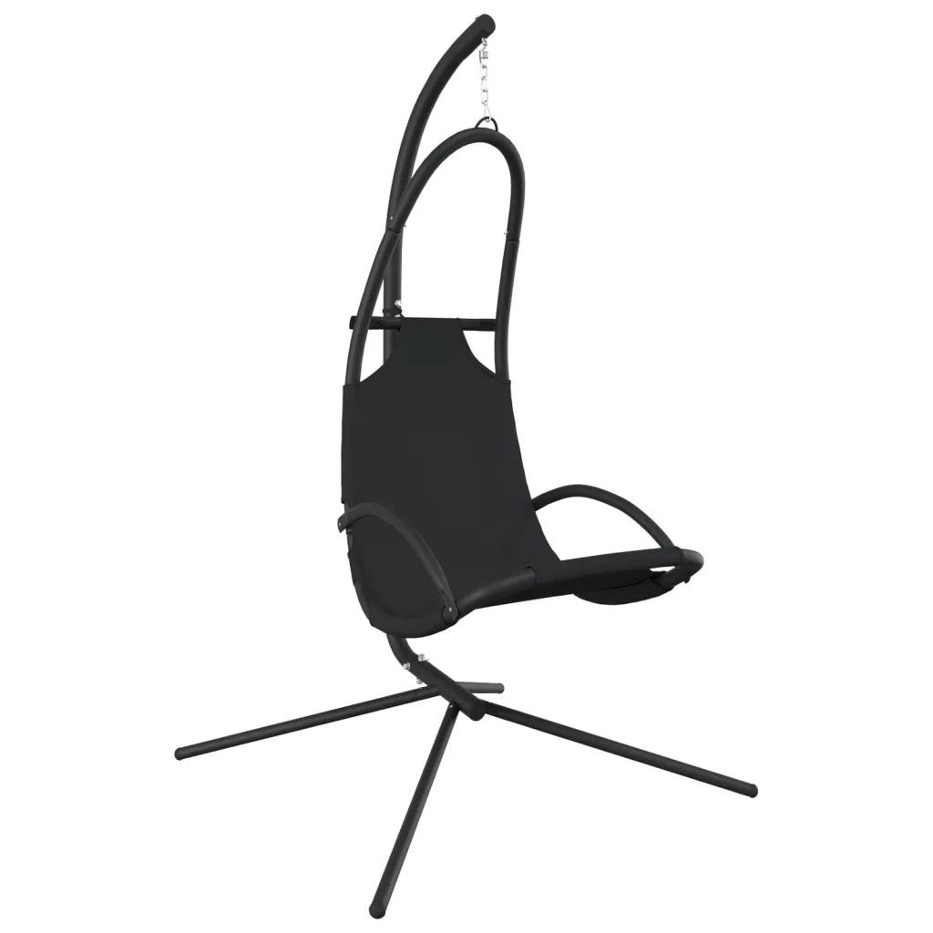 Sedia a Dondolo Giardino Cuscino Grigio Scuro Tessuto e Acciaio CFW3734150