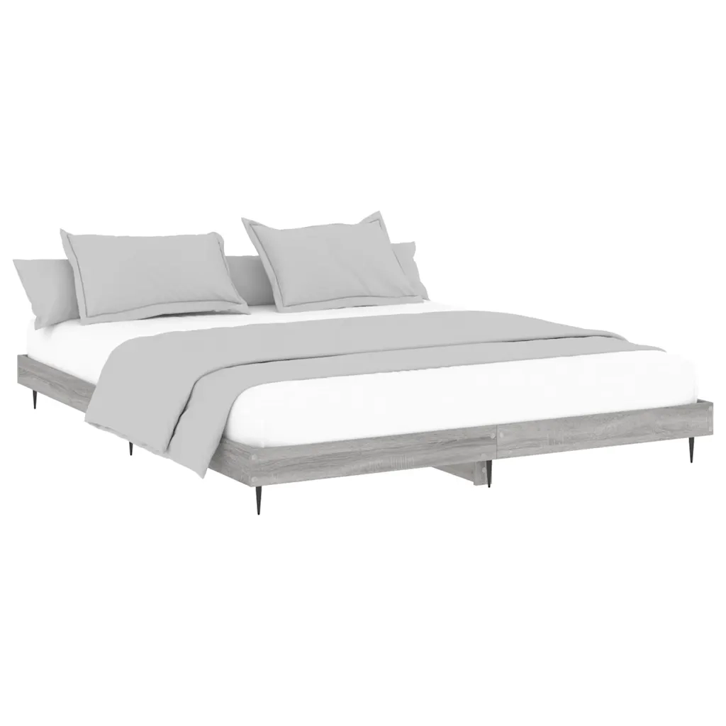 Giroletto-Struttura Letto Grigio Sonoma 200x200 cm in Legno Multistrato 546916