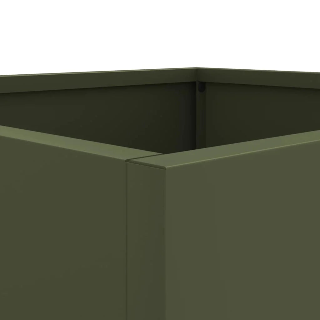 Fioriera aiuola rialzata fioriera aiuola giardino terrazza set da 2 oliva 49 x 47 x 46 cm acciaio verde 02_0039086