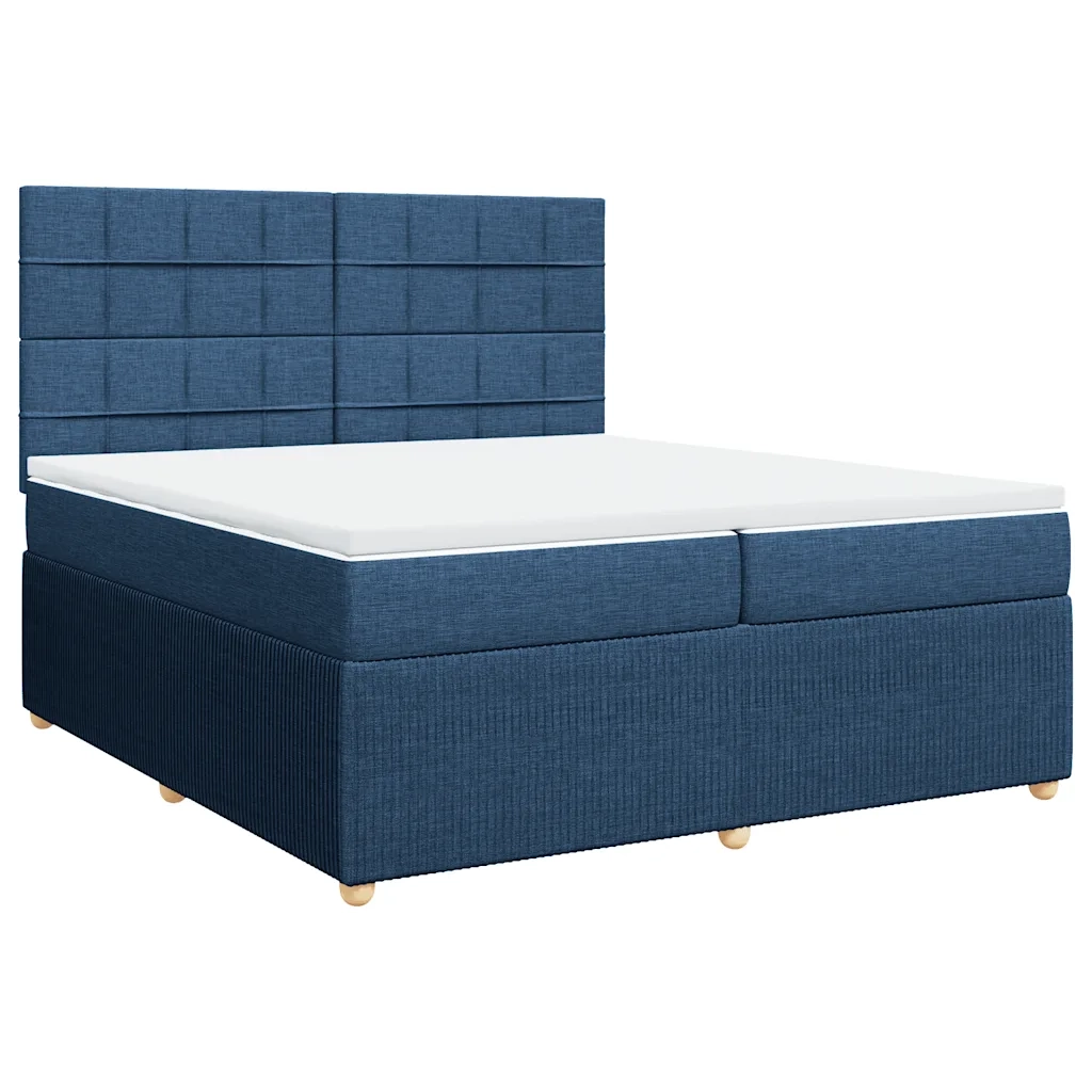 Giroletto a Molle con Materasso Blu 200x200 cm in Tessuto 3294469