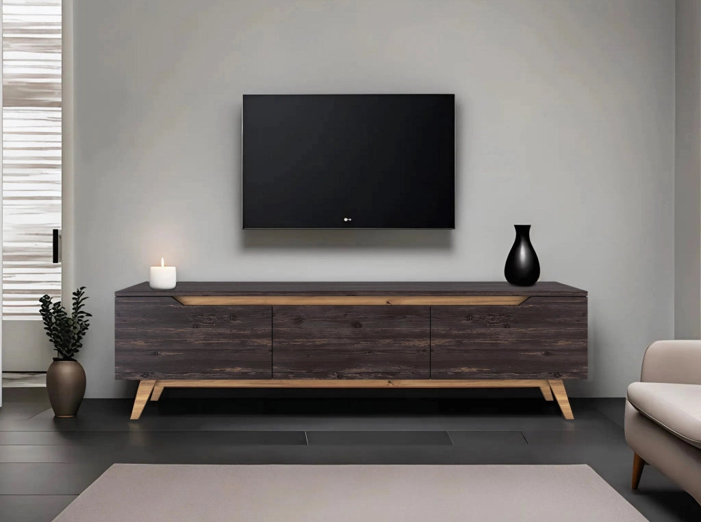 Porta TV in legno "Digi" - 180 x 35 x 48 cm - Nero