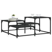 Tavolino da Salotto-Tavolino da soggiorno-Tavolo Nero 87,5x87,5x40 cm in Legno Multistrato