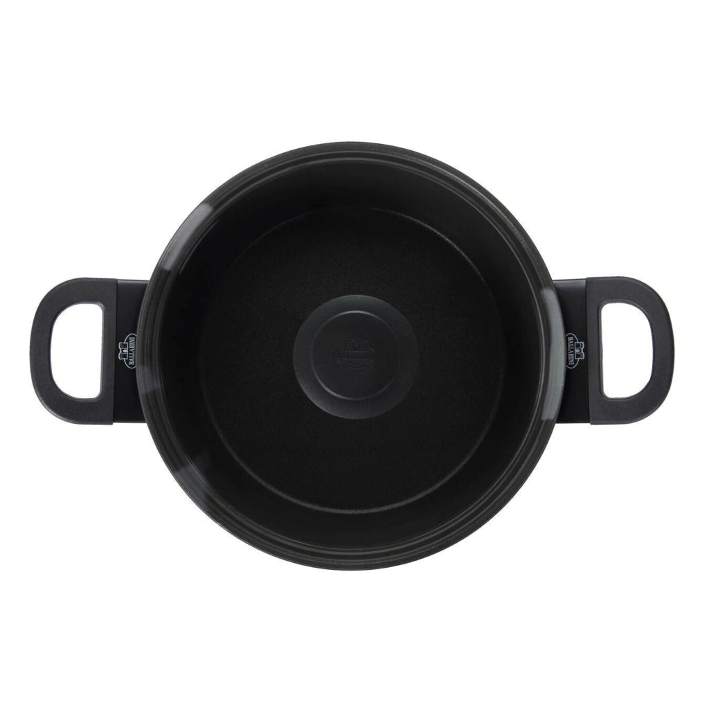 BALLARINI 75002-920-0 Avola Casseruola con Coperchio in Vetro Diametro 20 cm Rivestimento Antiaderente 4 Strati KERAVIS Extreme Adatta a Tutti i Piani Cottura incluso Induzione colore Nero