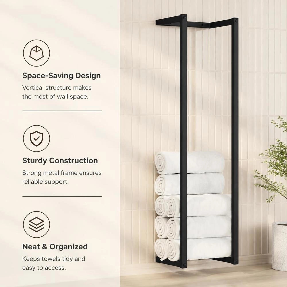 Towel Rack Black 25x20x95 Cm Iron