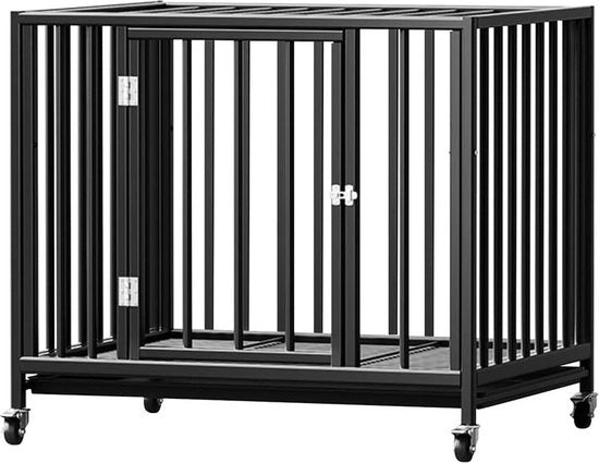 Banchina per cani rotante da 228 cm - coperchio pieghevole - contenitore per cibo - facile pulizia - nero