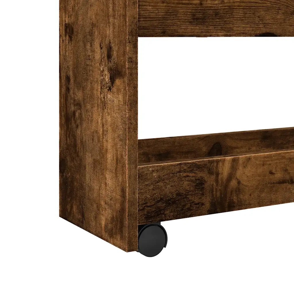 vidaXL Carrello Stretto a 4 Livelli Rovere Fumo in Truciolato