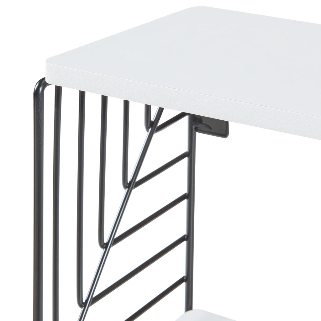 Scaffale dal design senza tempo per soggiorno/camera da letto mobiletto portaoggetti da parete 39 x 18 x 23 cm bianco 03_0011261