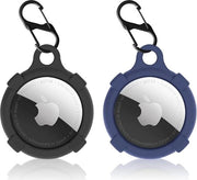 Hanger per AirTag - copertura protettiva in pelle - copertura per tracker - supporto per AirTag - compatibile con collare per AirTag per cani - blu e nero