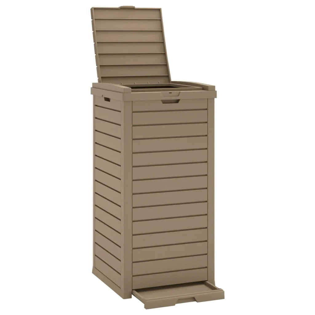 Cestino da esterno marrone chiaro 41x41x86 cm polipropilene 02_0006115