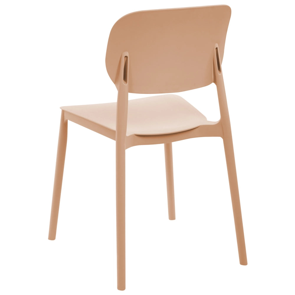 Set di 4 sedie da giardino in plastica sintetica impilabili per esterni beige sabbia sedie impilabili e leggere